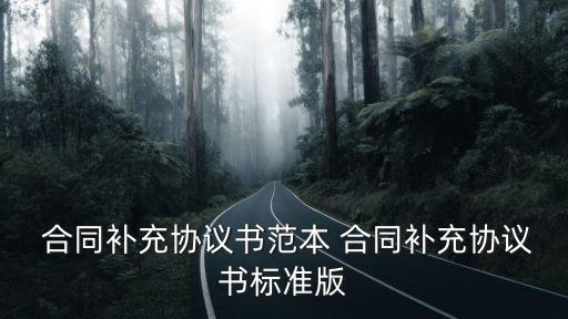  合同補(bǔ)充協(xié)議書(shū)范本 合同補(bǔ)充協(xié)議書(shū)標(biāo)準(zhǔn)版