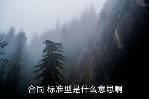  合同 標(biāo)準(zhǔn)型是什么意思啊