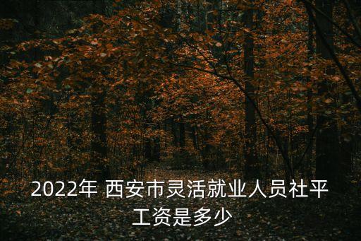 2022年 西安市靈活就業(yè)人員社平 工資是多少