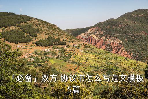 「必備」雙方 協(xié)議書怎么寫范文模板5篇