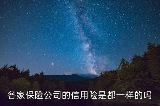 各家保險(xiǎn)公司的信用險(xiǎn)是都一樣的嗎