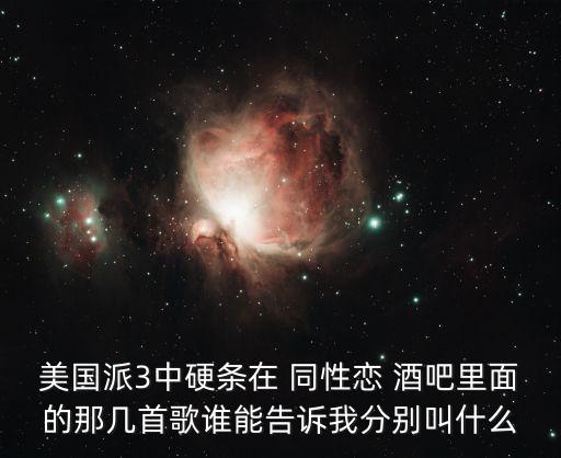 美國派3中硬條在 同性戀 酒吧里面的那幾首歌誰能告訴我分別叫什么