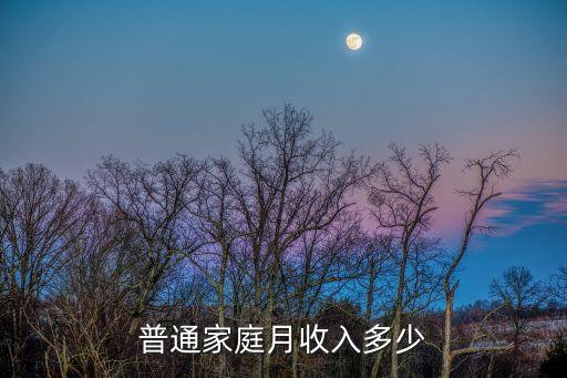 普通家庭月收入多少