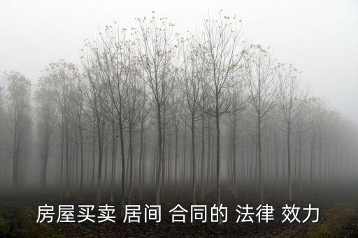 居間合同的法律效力有哪些,二手房買賣居間合同有法律效力嗎?