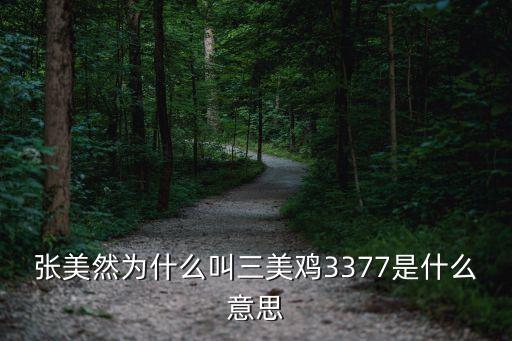 張美然為什么叫三美雞3377是什么意思