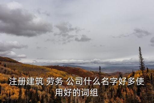 注冊(cè)建筑 勞務(wù) 公司什么名字好多使用好的詞組