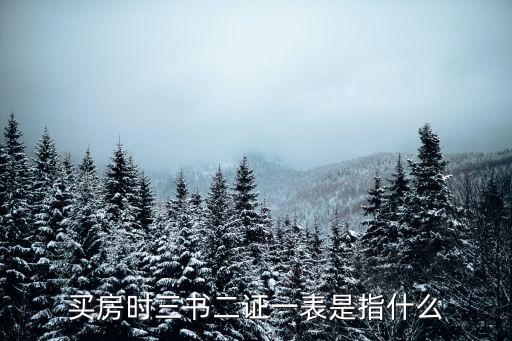買房時(shí)三書二證一表是指什么