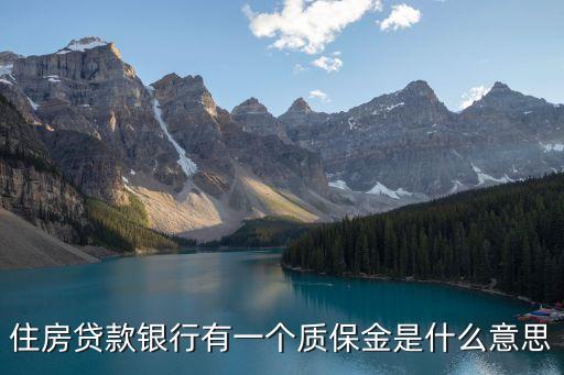 住房貸款銀行有一個質(zhì)保金是什么意思
