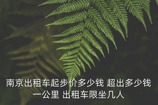 南京出租車起步價(jià)多少錢 超出多少錢一公里 出租車限坐幾人