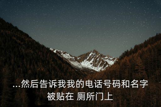...然后告訴我我的電話號碼和名字被貼在 廁所門上