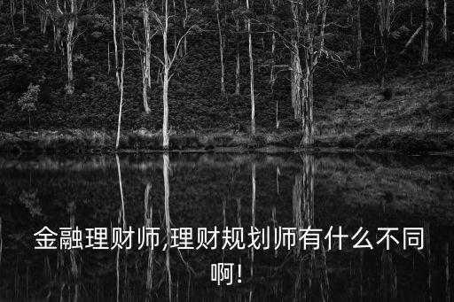  金融理財師,理財規(guī)劃師有什么不同啊!