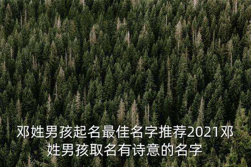 鄧姓男孩起名最佳名字推薦2021鄧姓男孩取名有詩(shī)意的名字