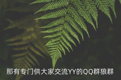 那有專門供大家交流YY的QQ群狼群