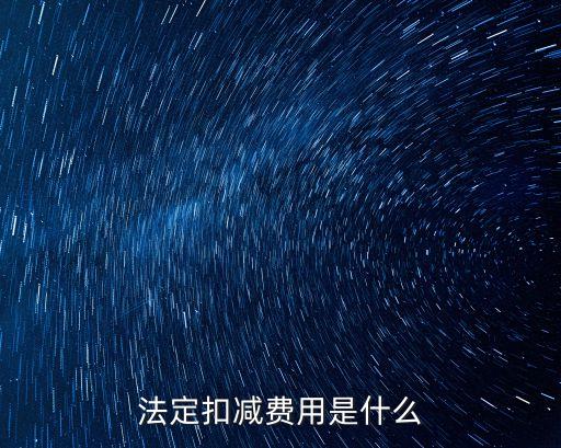 法定扣減費(fèi)用是什么