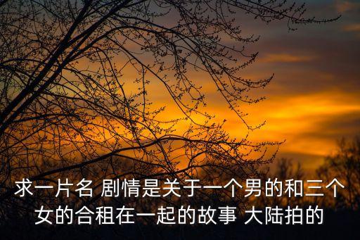 合租故事，求一片名 劇情是關(guān)于一個(gè)男的和三個(gè)女的合租在一起的故事 大陸拍的