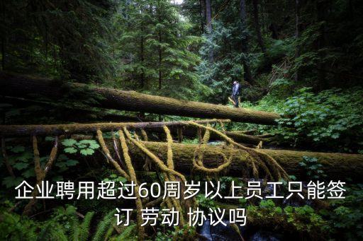企業(yè)聘用超過60周歲以上員工只能簽訂 勞動(dòng) 協(xié)議嗎