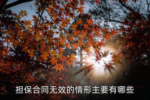 擔(dān)保合同無(wú)效，什么樣的擔(dān)保無(wú)效