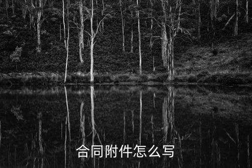 合同附件怎么寫