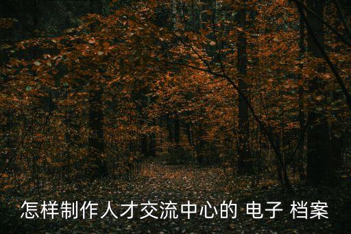 怎樣制作人才交流中心的 電子 檔案