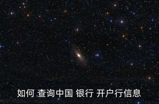 如何 查詢中國 銀行 開戶行信息