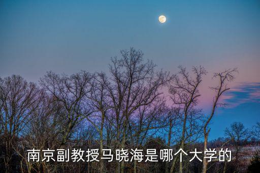 南京副教授馬曉海是哪個(gè)大學(xué)的