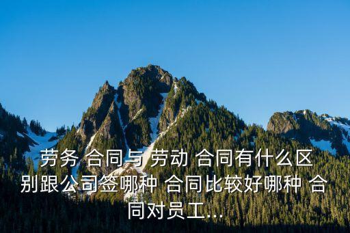  勞務(wù) 合同與 勞動(dòng) 合同有什么區(qū)別跟公司簽?zāi)姆N 合同比較好哪種 合同對(duì)員工...