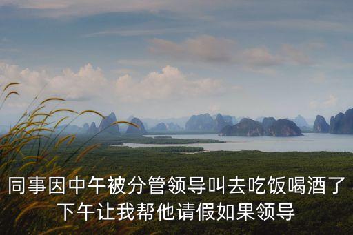 同事因中午被分管領導叫去吃飯喝酒了下午讓我?guī)退埣偃绻I導