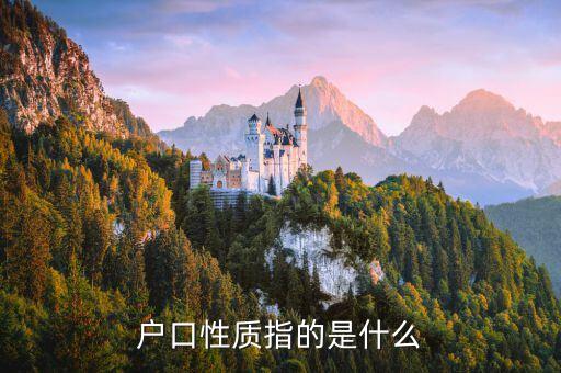 戶口性質(zhì)指的是什么