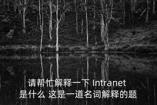 intranet，請(qǐng)幫忙解釋一下 Intranet 是什么 這是一道名詞解釋的題