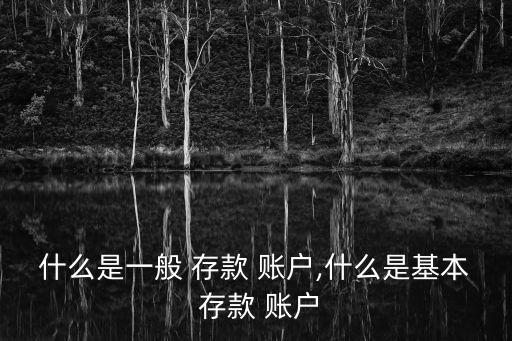 什么是一般 存款 賬戶,什么是基本 存款 賬戶
