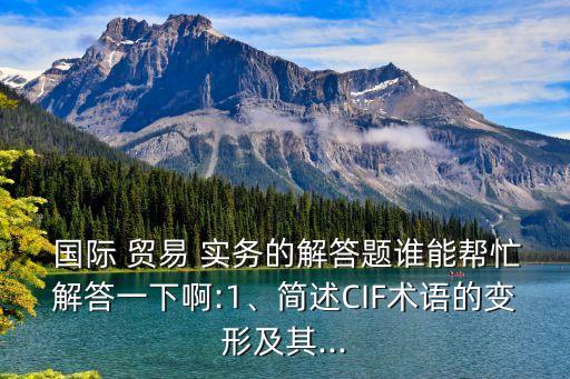 國際貿(mào)易實(shí)務(wù)題庫及答案