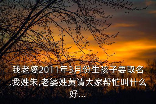 我老婆2011年3月份生孩子要取名,我姓朱,老婆姓黃請大家?guī)兔惺裁春?..