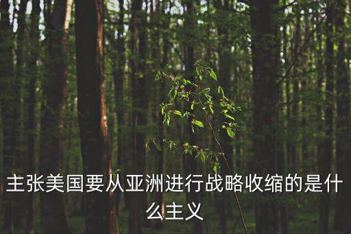 主張美國要從亞洲進(jìn)行戰(zhàn)略收縮的是什么主義