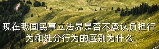 負(fù)擔(dān)行為，現(xiàn)在我國民事立法界是否不承認(rèn)負(fù)擔(dān)行為和處分行為的區(qū)別為什么