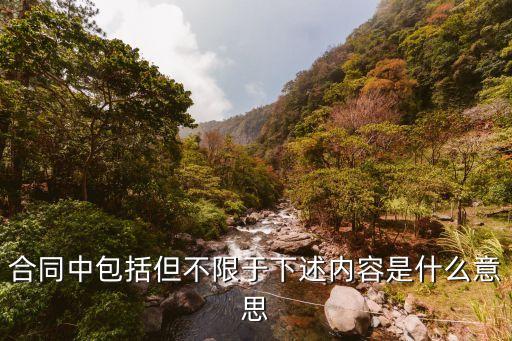 合同中包括但不限于下述內(nèi)容是什么意思