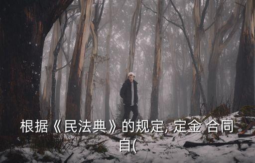 根據(jù)《民法典》的規(guī)定, 定金 合同自(
