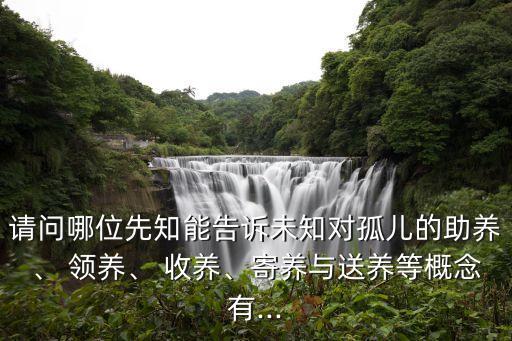 請(qǐng)問(wèn)哪位先知能告訴未知對(duì)孤兒的助養(yǎng)、 領(lǐng)養(yǎng)、 收養(yǎng)、寄養(yǎng)與送養(yǎng)等概念有...