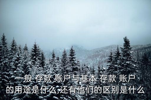 一般 存款 賬戶與基本 存款 賬戶的用途是什么,還有他們的區(qū)別是什么