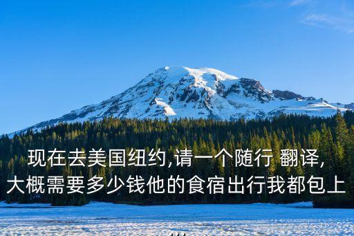 現(xiàn)在去美國紐約,請一個隨行 翻譯,大概需要多少錢他的食宿出行我都包上...