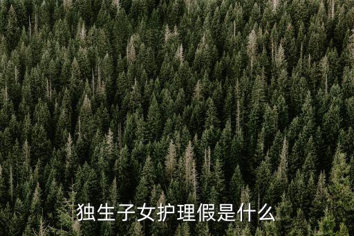 獨生子女護理假是什么
