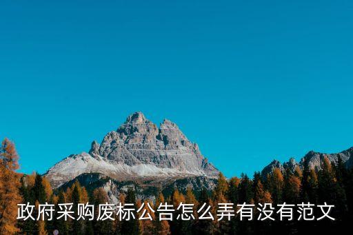 棄標函模板，政府采購廢標公告怎么弄有沒有范文