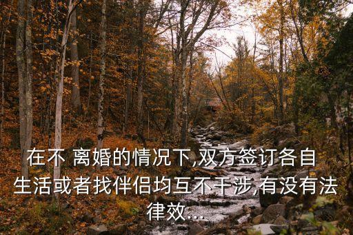 不離婚各自生活的協(xié)議,有什么辦法不離婚又能各自生活