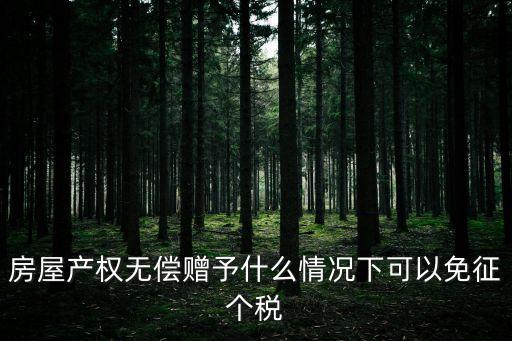 房屋產(chǎn)權(quán)無償贈(zèng)予什么情況下可以免征個(gè)稅