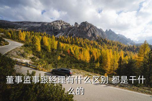 董事監(jiān)事跟經(jīng)理有什么區(qū)別 都是干什么的