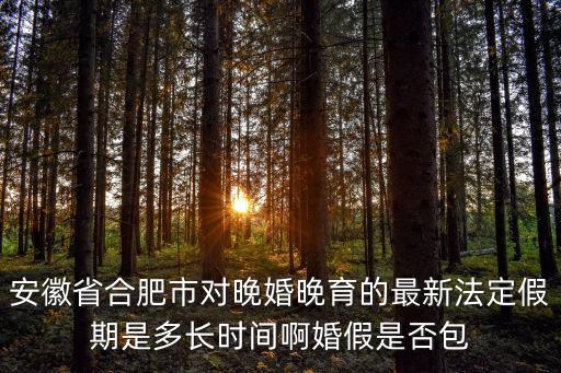 合肥婚假，2019安徽晚婚婚假多少天