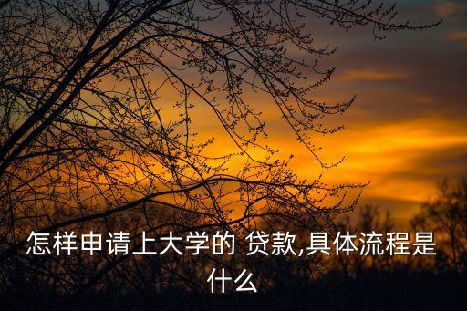怎樣申請上大學的 貸款,具體流程是什么