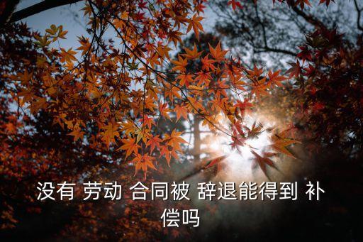 沒有 勞動(dòng) 合同被 辭退能得到 補(bǔ)償嗎