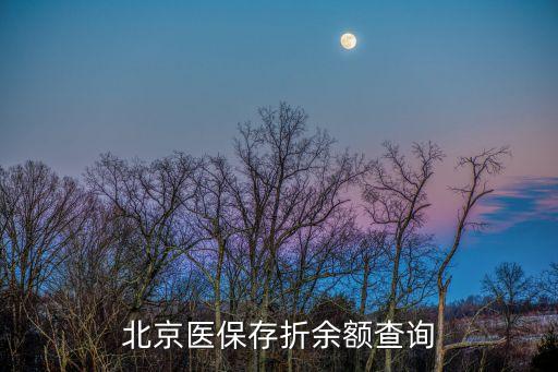 北京醫(yī)保存折余額查詢