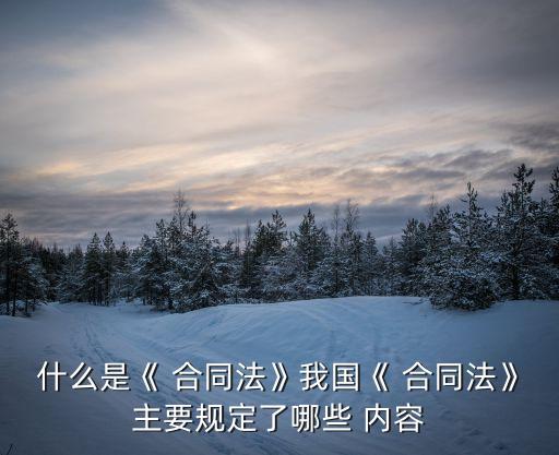 合同法相關(guān)內(nèi)容包括