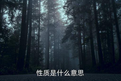 性質(zhì)是什么意思，什么是性質(zhì)